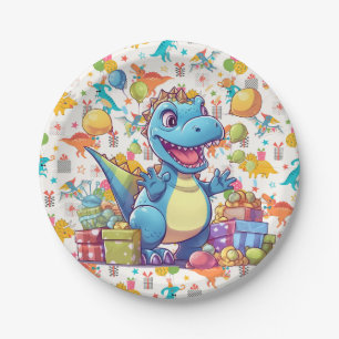 Happy Birthday Dinosaur  Paper Plate