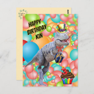 Happy Birthday Dinosaur! (Personalise Text) Postcard