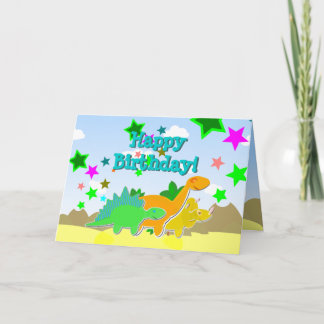 Happy Birthday Dinosaurs Card