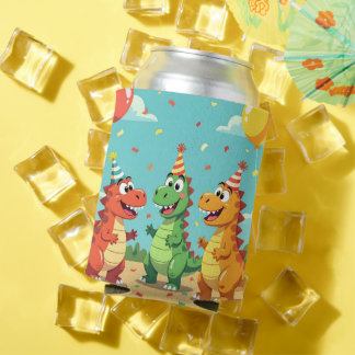 Happy birthday dinosaurs theme can cooler