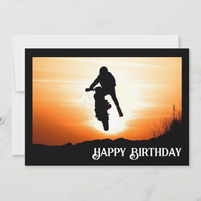 Happy Birthday Dirt Bike Sporty Birthday (Front)