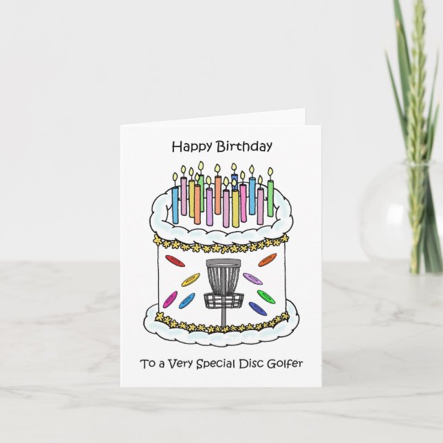 Happy Birthday Disc Golf Player Card (Front)