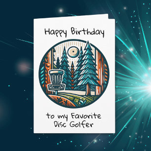 Happy Birthday   Disc Golf Themed Card