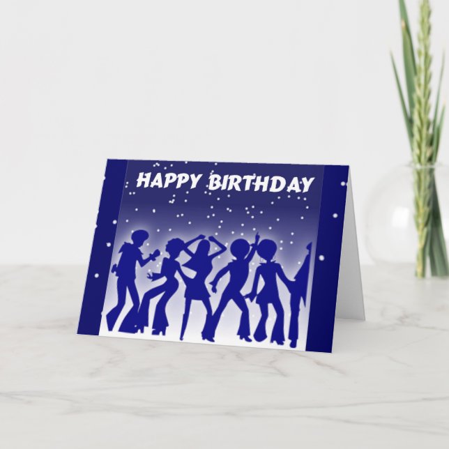 Happy Birthday Disco Dancers Card (Front)