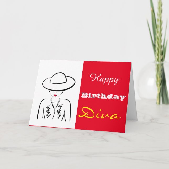Happy Birthday Diva Card (Front)