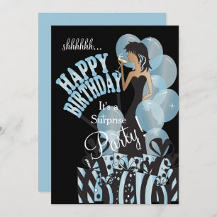 Happy Birthday Diva Girl   DIY Name   Aqua Invitation