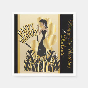 Happy Birthday Diva Girl   DIY Name   Gold Napkin