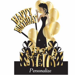 Happy Birthday Diva Girl DIY Name Gold Standing Photo Sculpture