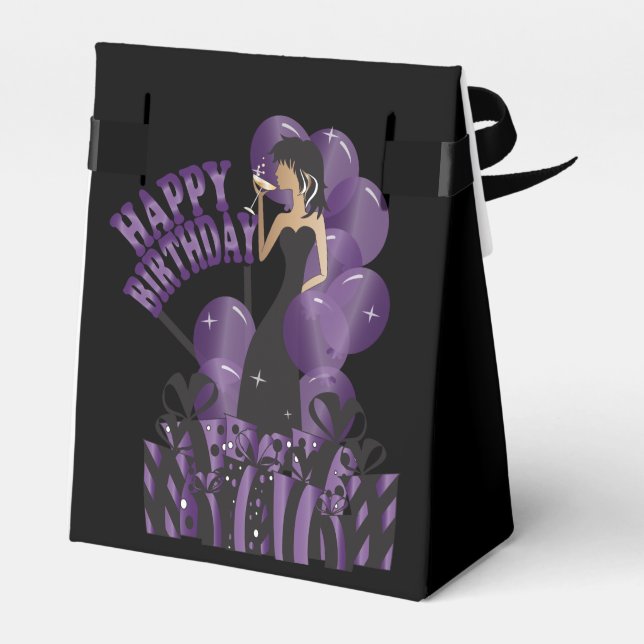 Happy Birthday Diva Girl | DIY Name | Purple Favour Box (Back Side)