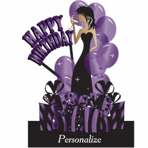 Happy Birthday Diva Girl DIY Name Purple Standing Photo Sculpture