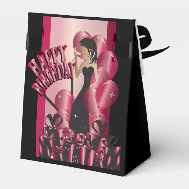 Happy Birthday Diva Girl | DIY Name | Ruby Red Favour Box (Back Side)
