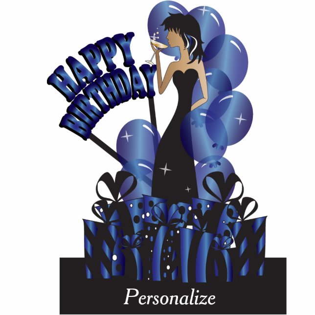 Happy Birthday Diva Girl | DIY Name | Sapphire Standing Photo Sculpture (Front)