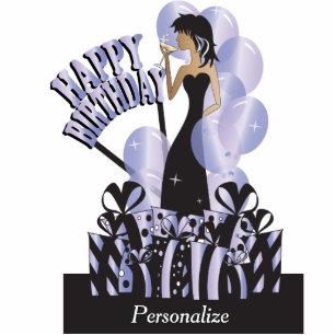 Happy Birthday Diva Girl DIY Name Tanzanite Standing Photo Sculpture