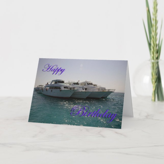 Happy Birthday Dive Boats Card (Front)