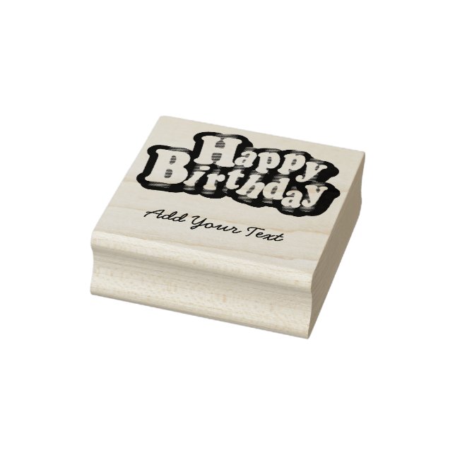 Happy Birthday - DIY Text Rubber Stamp (Stamp)