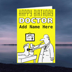 Happy Birthday Doctor - Personalise Front & Inside Card