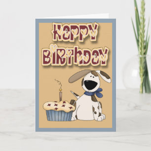 Happy Birthday Dog And Cake Card