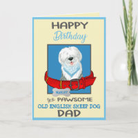 Happy Birthday Dog Daddy Old English Sheep Dog