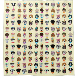 Happy Birthday Dog Faces Pawty Animals Shower Curtain