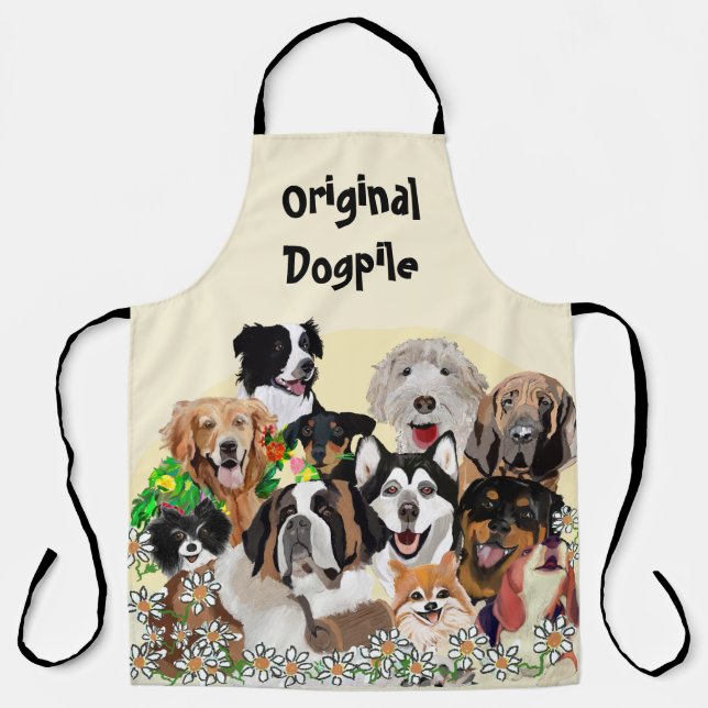 Happy Birthday Dog Pals Personalise Text Apron (Front)