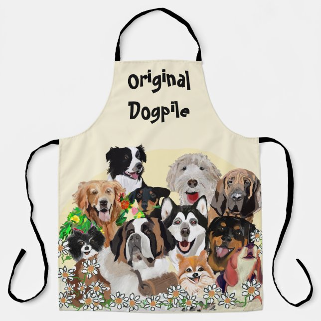Happy Birthday Dog Pals Personalise Text Apron (Front)