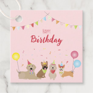 Happy Birthday Dog Party Favour Tags