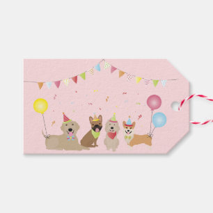 Happy Birthday Dog Party Gift Tags