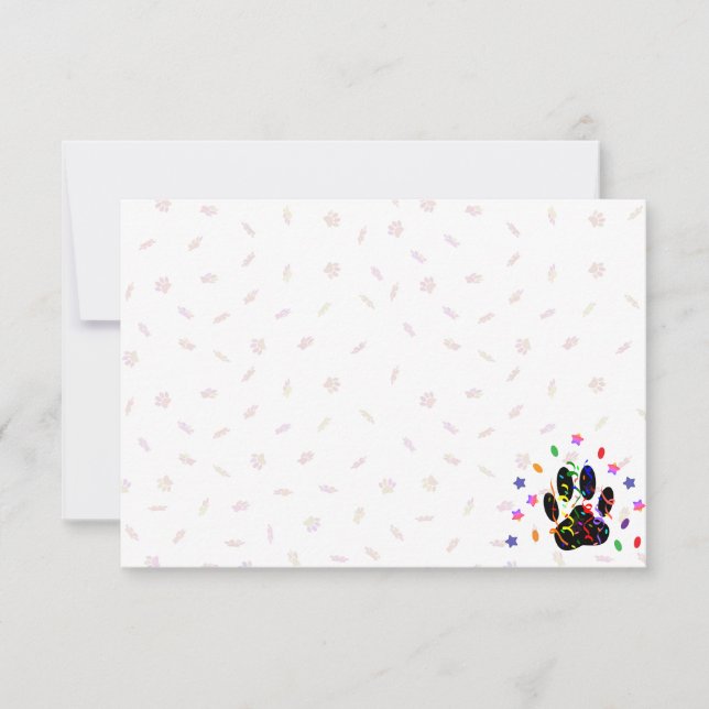 Happy Birthday Dog Paw Confetti Card (Front)