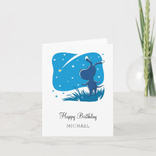 Happy Birthday Dog Puppy Shooting Star Starlit Sky Card