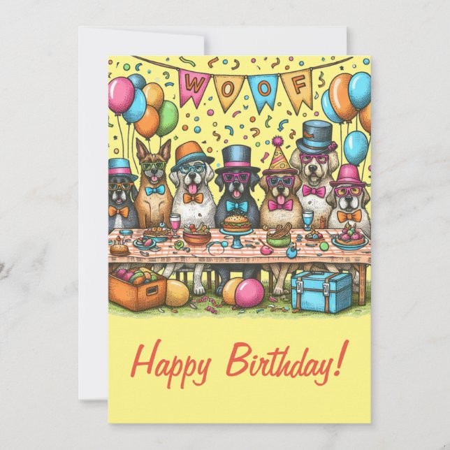 Happy Birthday Dogs - Card (Front)