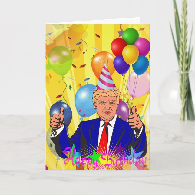 happy birthday donald trump card (Front)