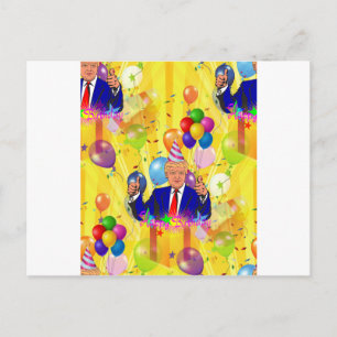 happy birthday donald trump postcard