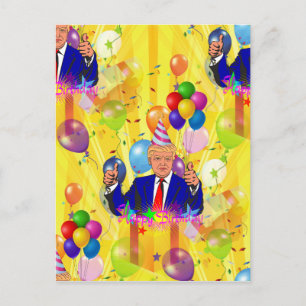 happy birthday donald trump postcard