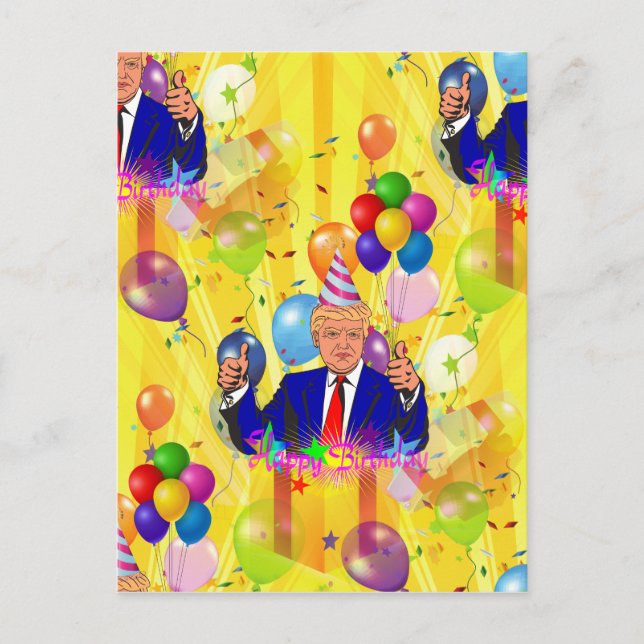 happy birthday donald trump postcard (Front)