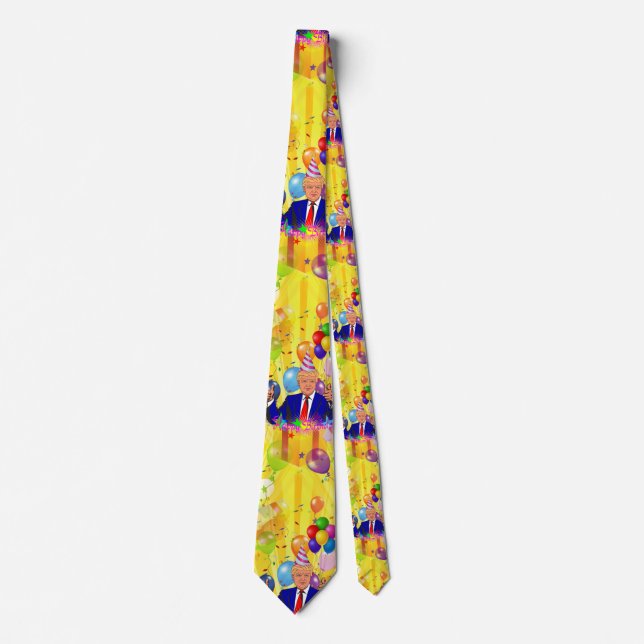 happy birthday donald trump tie (Front)