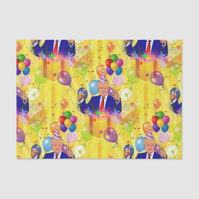 happy birthday donald trump tissue paper (Front)