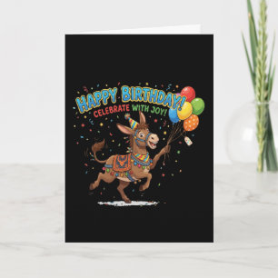 Happy Birthday Donkey Celebration Card