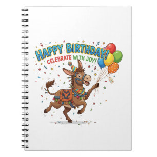Happy Birthday Donkey Celebration Notebook