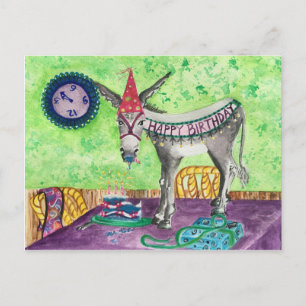 Happy Birthday Donkey Postcard