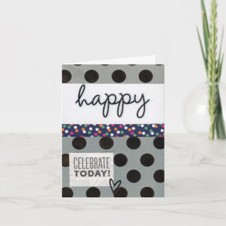 Happy Birthday Dots  Folded 4x5 Card