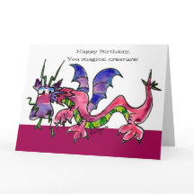 Happy Birthday Dragon Beast Friend Card