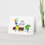 Happy Birthday Dragon Cake Scene Card for Boys<br><div class="desc">This birthday card design was inspired by a good friend who is an avid reader of the book series,  Wings of Fire. This card is most suitable for children who like dragons.</div>