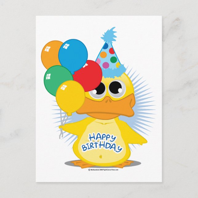 Happy Birthday Duck Postcard (Front)