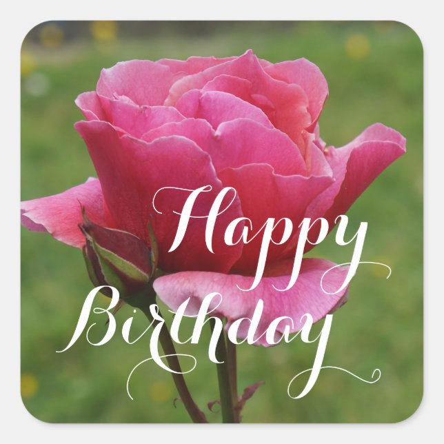 Happy Birthday Duet Rose #1 Stickers (Front)