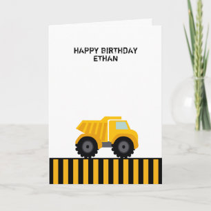 Happy Birthday Dump Truck First Birthday Card