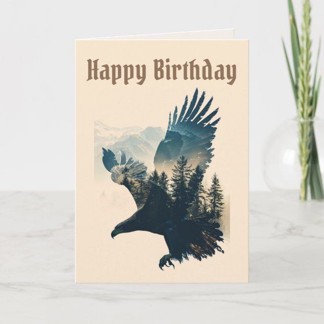 Happy Birthday - Eagle Landscape Birthday Card (Front)