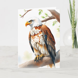 Happy Birthday   Eagle Sitting on a Branch Card