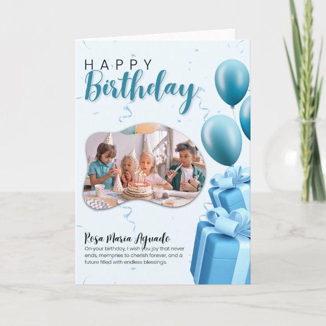 Happy Birthday Editable Greeting Card | Personaliz (Front)