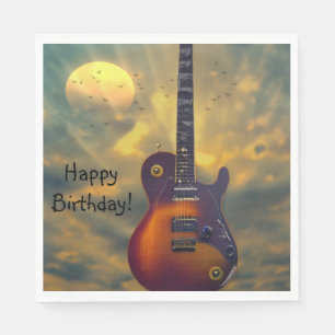 Happy Birthday Electric Guitar Napkin