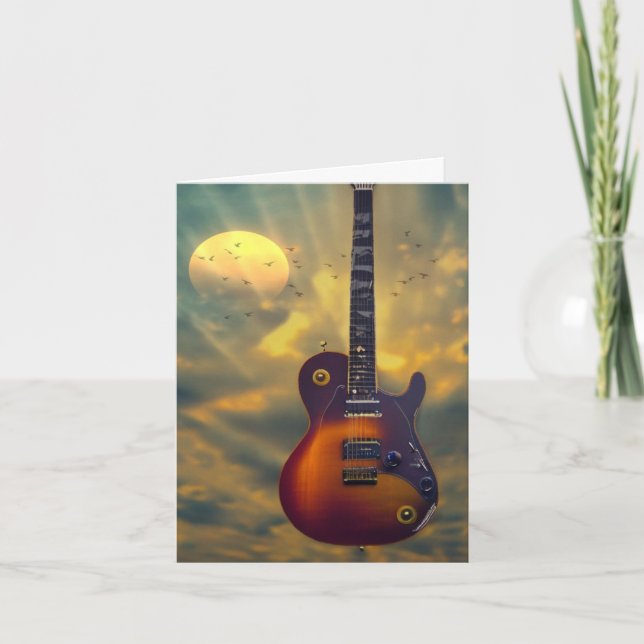 Happy Birthday Electric Guitar Thank You Card (Front)